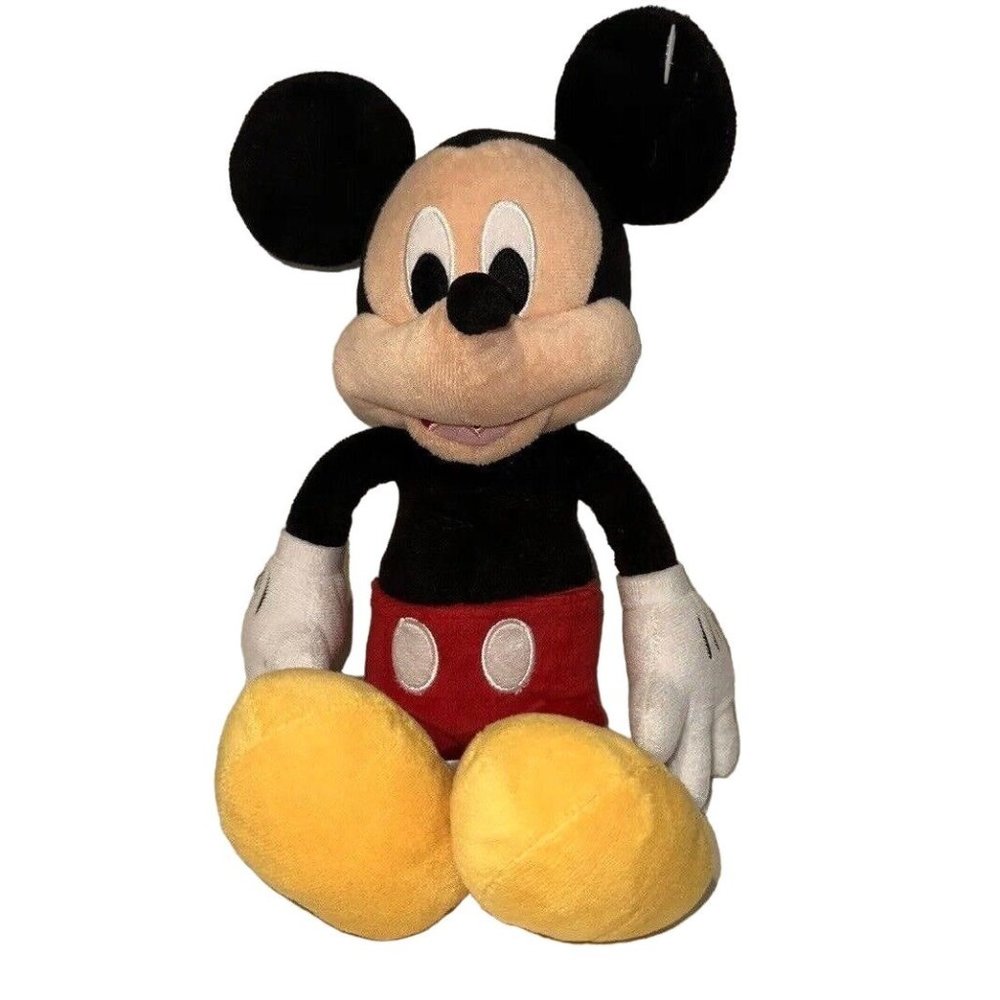 Disney Mickey Mouse Small Plush Stuffed Toy Sewn Eyes Clean Approx 13 in